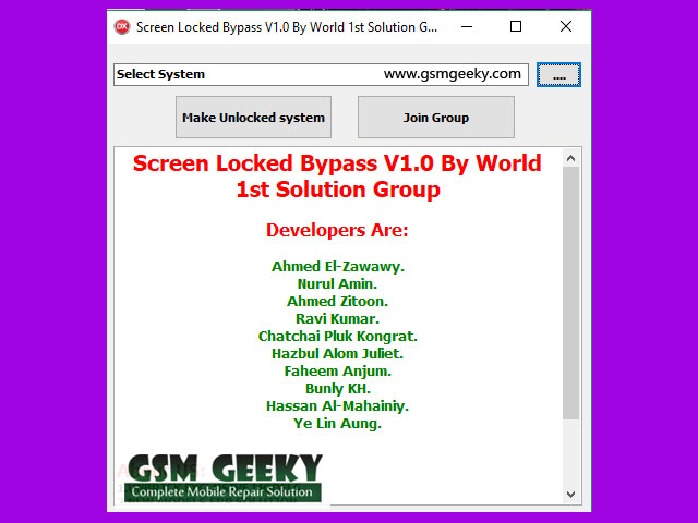 Screen Locked Bypass V1.0 Tool Download