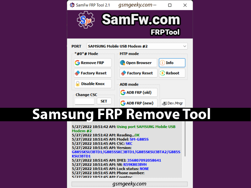 SamFw FRP Tool 1.0 Free Download