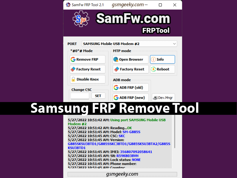 SamFW FRP Tool v4.7.1 Download 2023 [One-Click Samsung FRP Bypass]